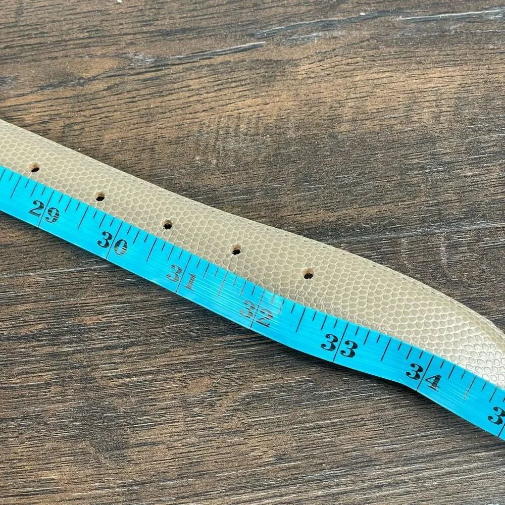 Vintage TAIL‎ Pebble Leather Belt Medium Beige Tan Retro Mid Century 29-32